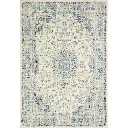 BASHIAN Bashian E110-IV-4X6-5446A Bashian Everek Collection Floral Transitional Polypropylene Machine Made Area Rug; Ivory - 3 ft. 6 in. x 5 ft. 6 in. E110-IV-4X6-5446A